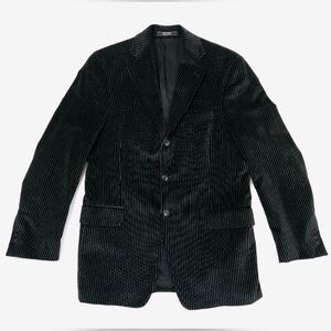 Arnold Brant Black And White Pinstriped Cotton Velvet Blazer Men's 40 Reg